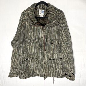 Vintage Trohpy Club Realtree Camo Zip Front Utility Hunting Jacket XL